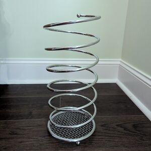 Silver Spiral Bathroom Toilet Paper Tower
